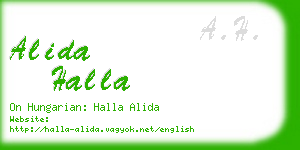 alida halla business card